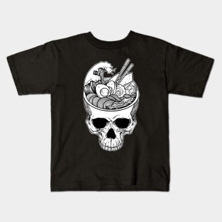 Kawaii Japanese Anime Skeleton Ramen Halloween Kids T-Shirt